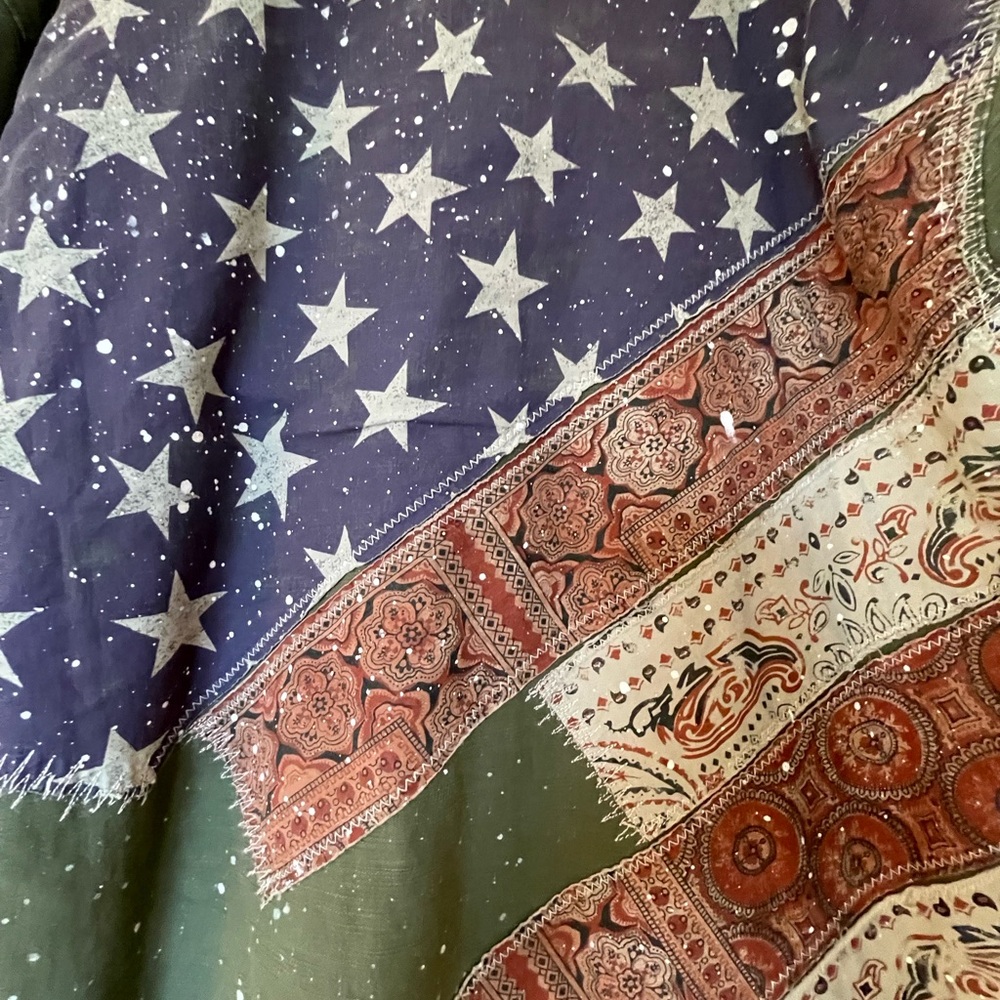 Free People Olive Green Star-Patterned Women's Jacket - Picture 9 of 16
